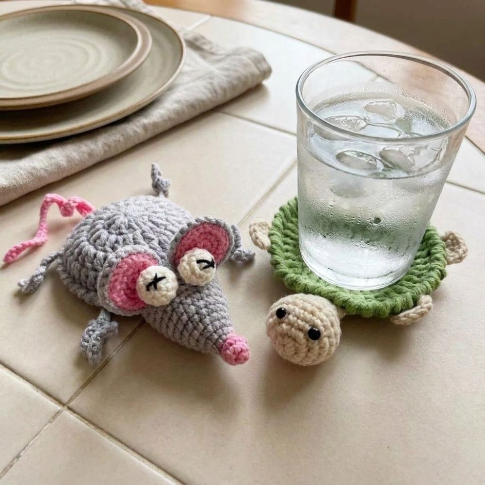 Funny Crochet Turtle Coaster H - đánh giá và giá Water Dish Reptile